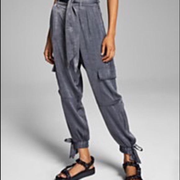And Now This Women’s Satiny Cargo Pants - Picture 2 of 2